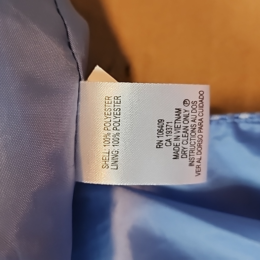 Tahari light blue/white no sleeve polka dot textured dress-14 - Picture 6 of 7